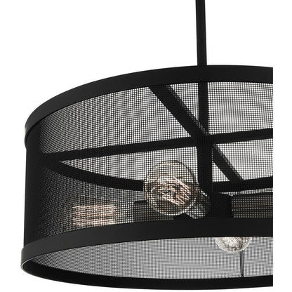 Black Four Light Metal Dimmable Chandelier With Shades HomeRoots
