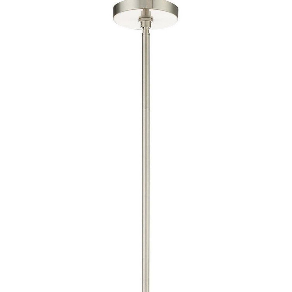 Nickel Four Light Metal Dimmable Chandelier With Shades HomeRoots
