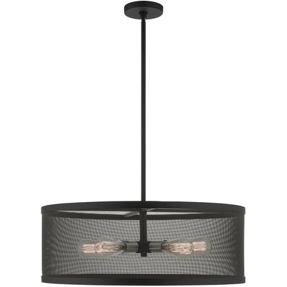 Black Five Light Metal Dimmable Chandelier With Shades HomeRoots