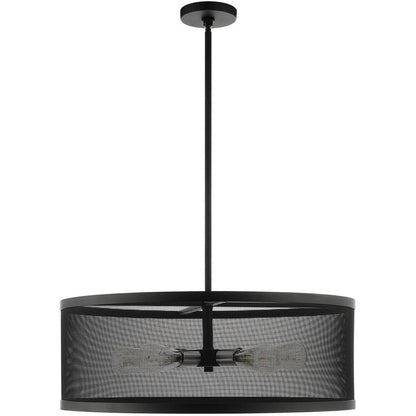 Black Five Light Metal Dimmable Chandelier With Shades HomeRoots