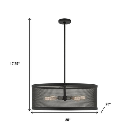 Black Five Light Metal Dimmable Chandelier With Shades HomeRoots