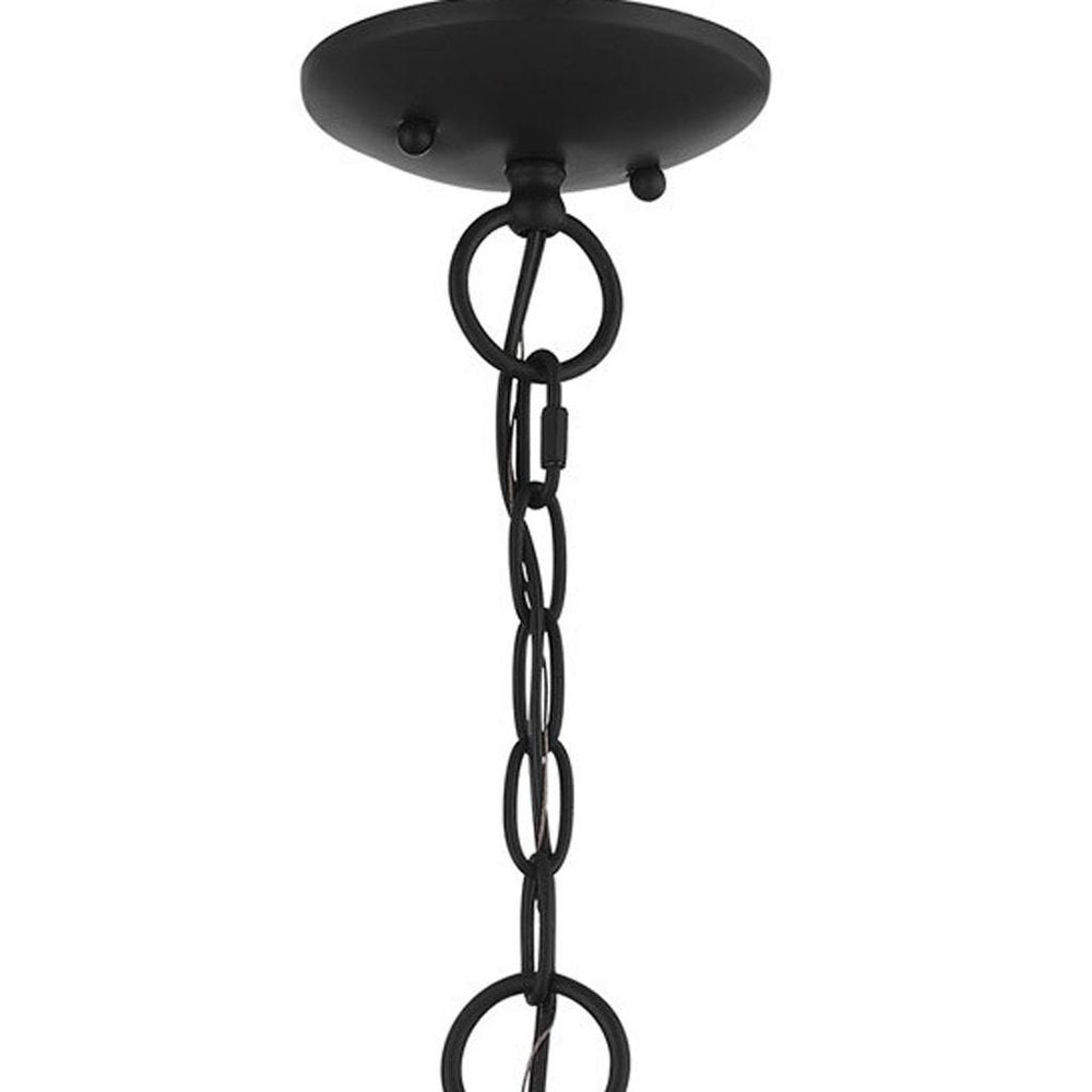 Black Four Light Metal Dimmable Chandelier With Shades HomeRoots