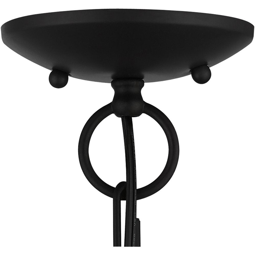 Black Four Light Metal Dimmable Chandelier With Shades HomeRoots