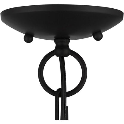 Black Four Light Metal Dimmable Chandelier With Shades HomeRoots