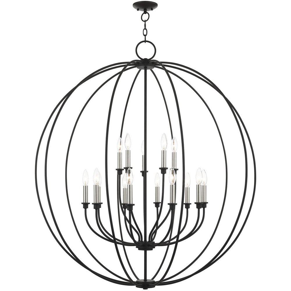 Black Multi Light Metal Dimmable Chandelier With Shades HomeRoots