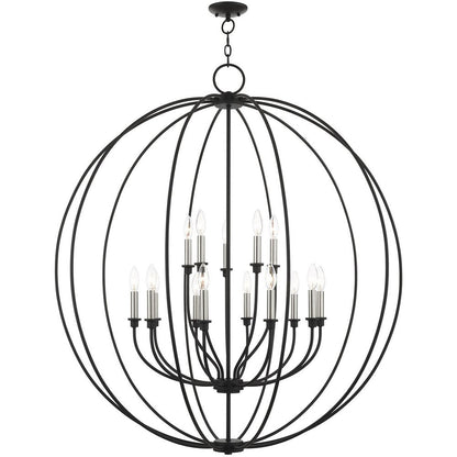 Black Multi Light Metal Dimmable Chandelier With Shades HomeRoots