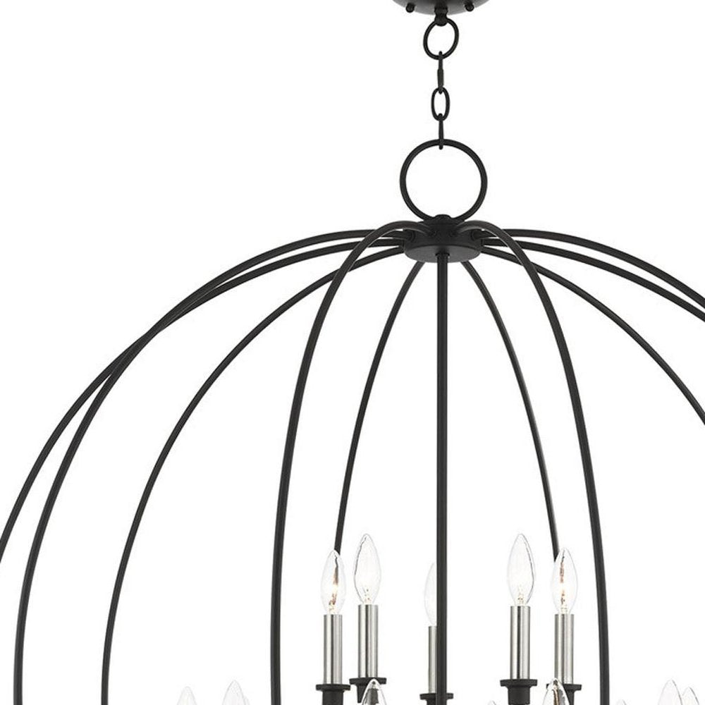 Black Multi Light Metal Dimmable Chandelier With Shades HomeRoots