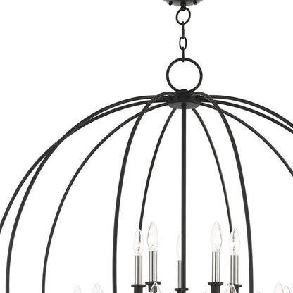 Black Multi Light Metal Dimmable Chandelier With Shades HomeRoots