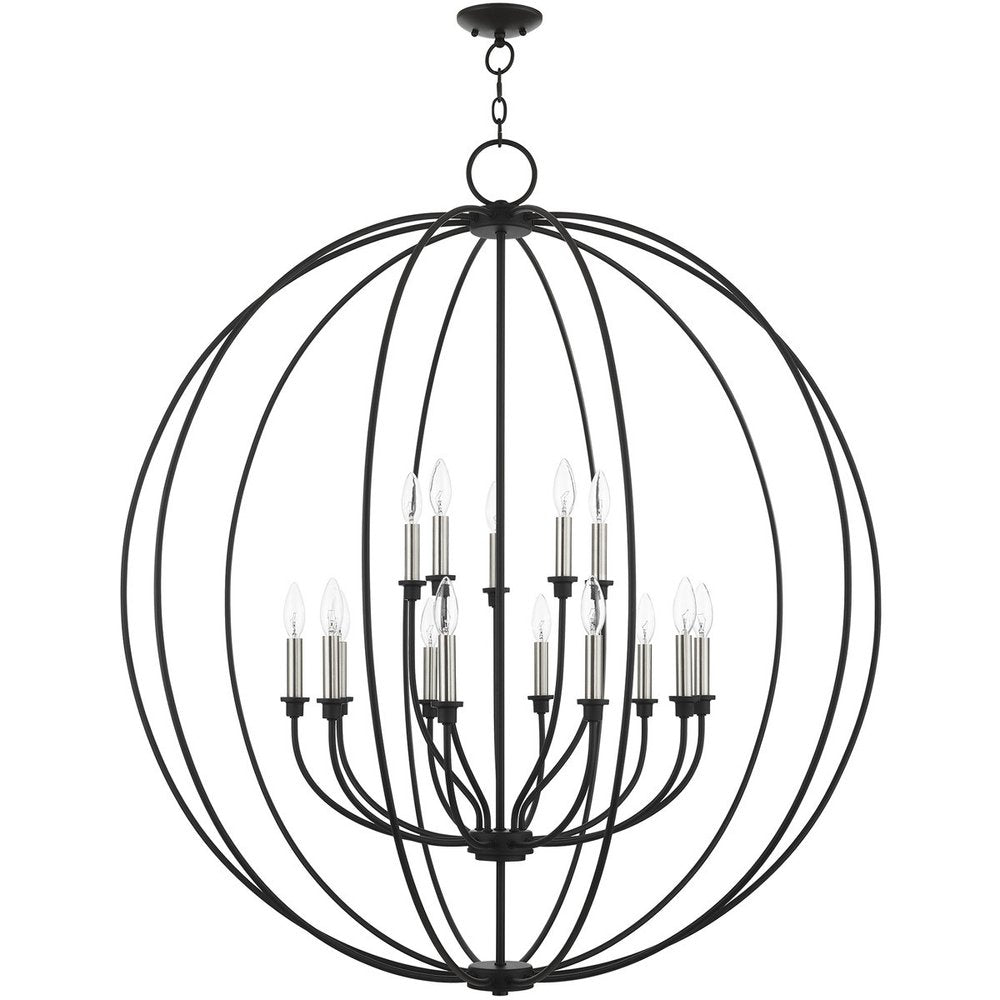 Black Multi Light Metal Dimmable Chandelier With Shades HomeRoots
