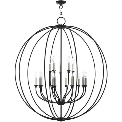 Black Multi Light Metal Dimmable Chandelier With Shades HomeRoots