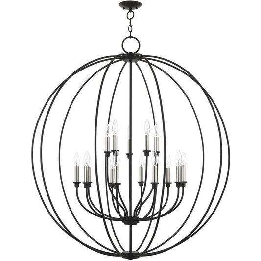 Black Multi Light Metal Dimmable Chandelier With Shades HomeRoots