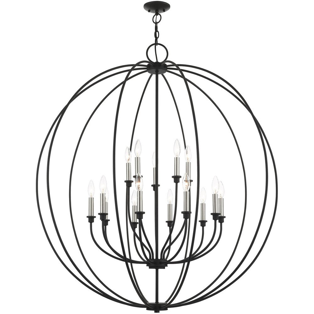 Black Multi Light Metal Dimmable Chandelier With Shades HomeRoots