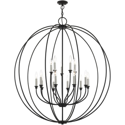 Black Multi Light Metal Dimmable Chandelier With Shades HomeRoots
