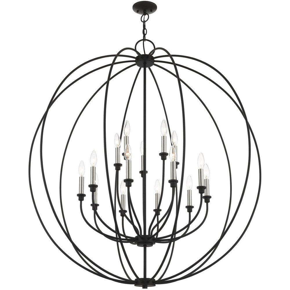 Black Multi Light Metal Dimmable Chandelier With Shades HomeRoots