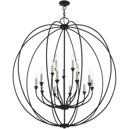 Black Multi Light Metal Dimmable Chandelier With Shades HomeRoots