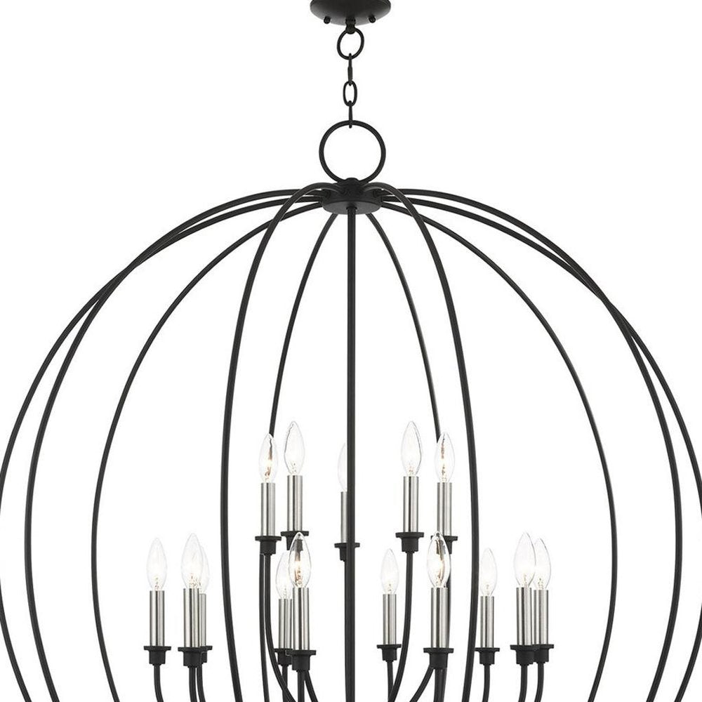 Black Multi Light Metal Dimmable Chandelier With Shades HomeRoots
