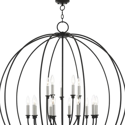 Black Multi Light Metal Dimmable Chandelier With Shades HomeRoots