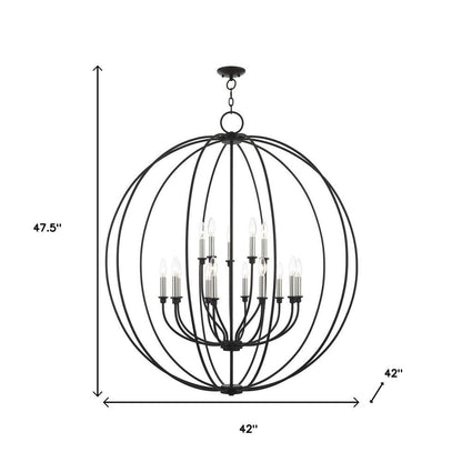 Black Multi Light Metal Dimmable Chandelier With Shades HomeRoots