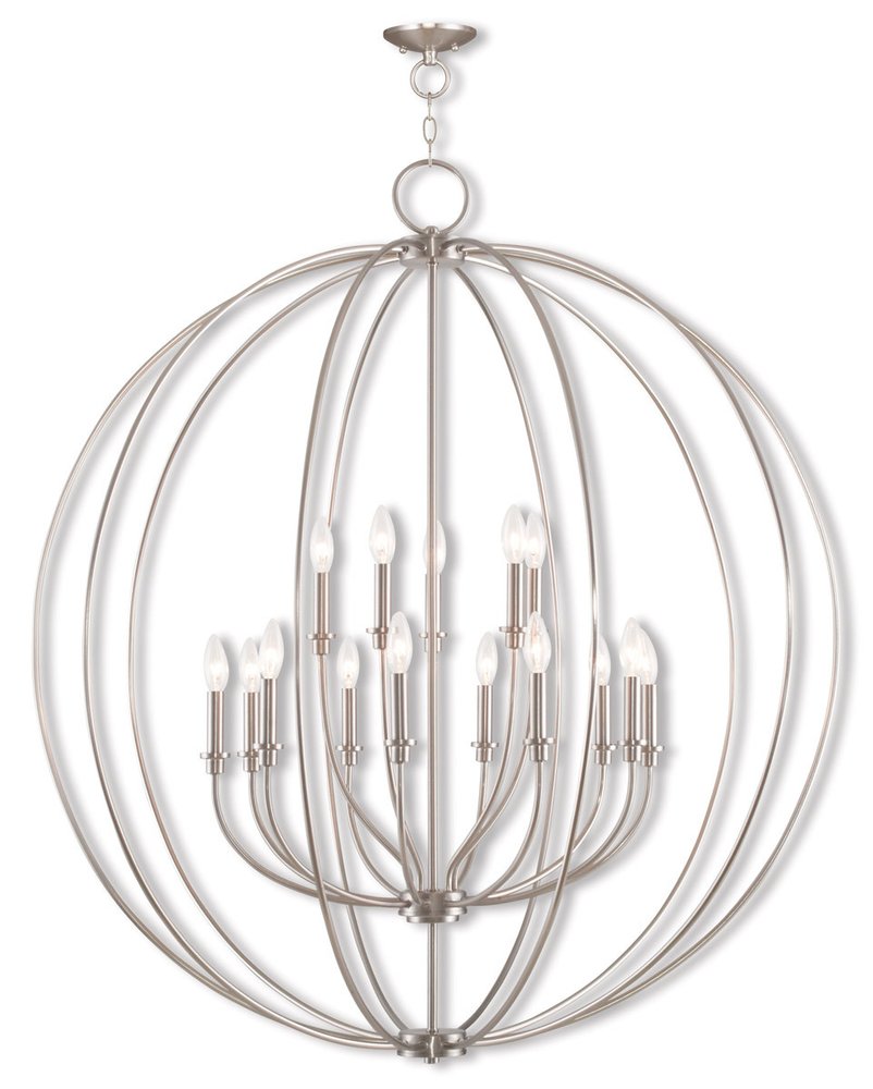 Nickel Multi Light Metal Dimmable Chandelier With Shades HomeRoots