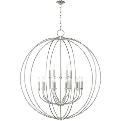Nickel Multi Light Metal Dimmable Chandelier With Shades HomeRoots