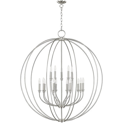 Nickel Multi Light Metal Dimmable Chandelier With Shades HomeRoots
