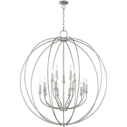 Nickel Multi Light Metal Dimmable Chandelier With Shades HomeRoots