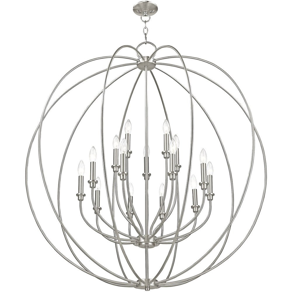 Nickel Multi Light Metal Dimmable Chandelier With Shades HomeRoots