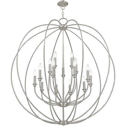 Nickel Multi Light Metal Dimmable Chandelier With Shades HomeRoots