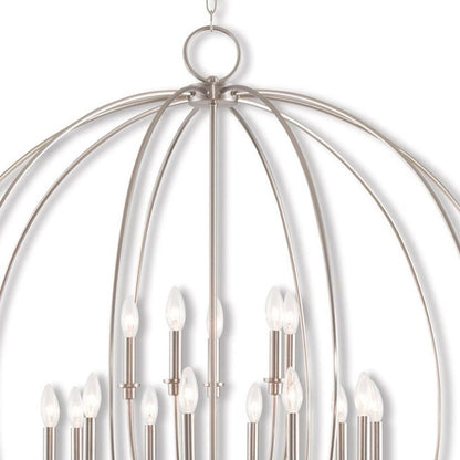 Nickel Multi Light Metal Dimmable Chandelier With Shades HomeRoots
