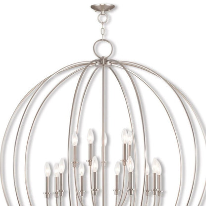 Nickel Multi Light Metal Dimmable Chandelier With Shades HomeRoots