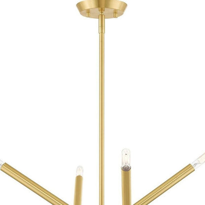 Brass Eight Light Metal Dimmable Chandelier With Shades HomeRoots