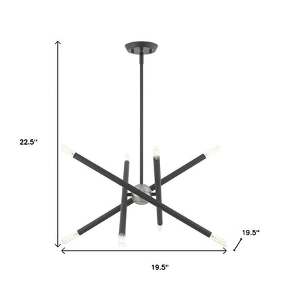Gray Eight Light Metal Dimmable Chandelier With Shades HomeRoots