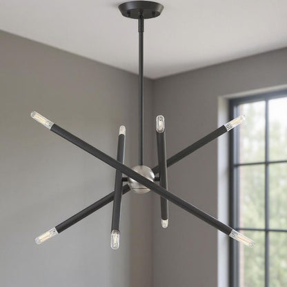 Gray Eight Light Metal Dimmable Chandelier With Shades HomeRoots