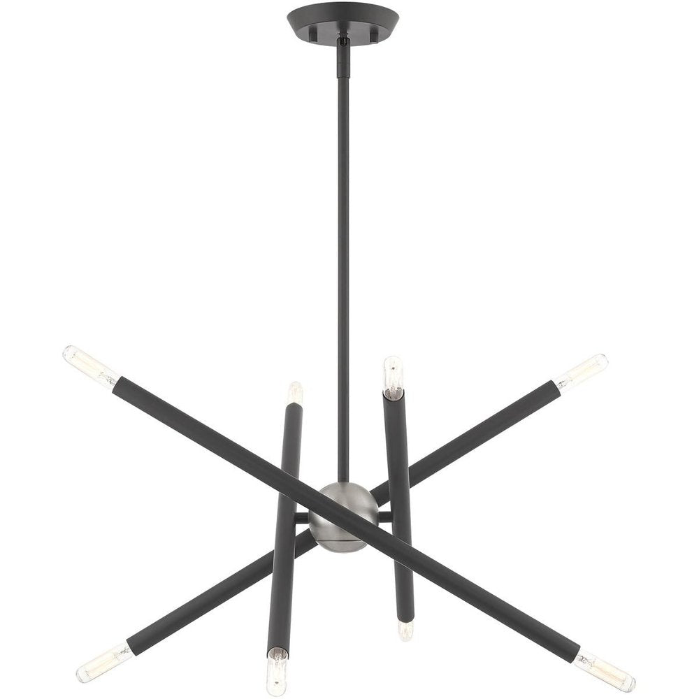 Gray Eight Light Metal Dimmable Chandelier With Shades HomeRoots