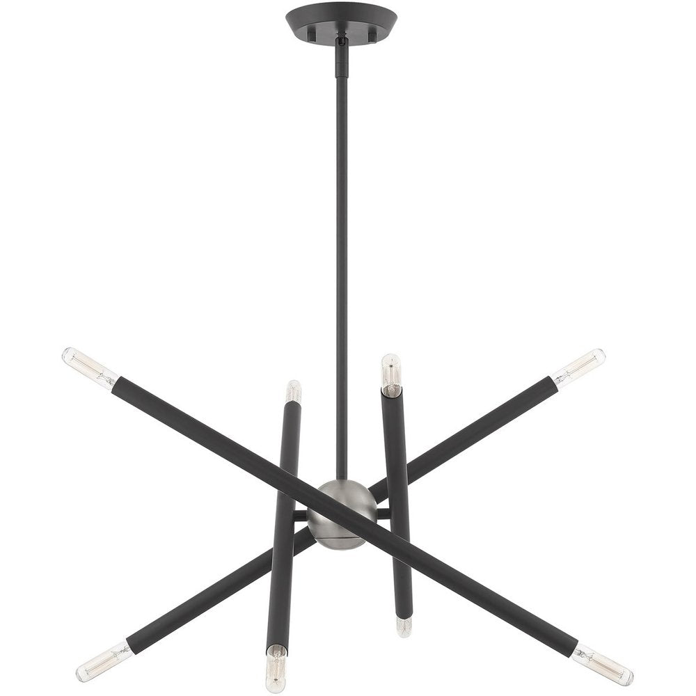 Gray Eight Light Metal Dimmable Chandelier With Shades HomeRoots