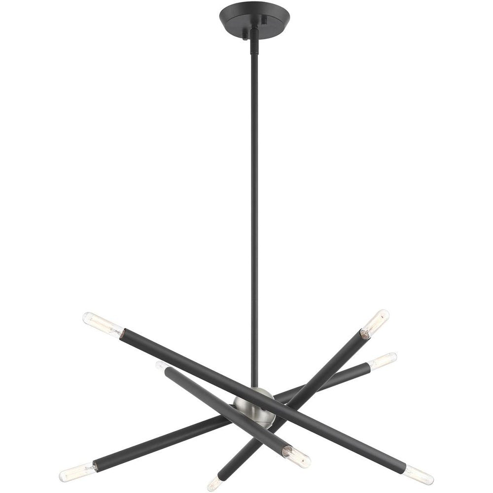 Gray Eight Light Metal Dimmable Chandelier With Shades HomeRoots