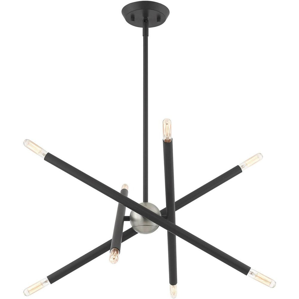 Gray Eight Light Metal Dimmable Chandelier With Shades HomeRoots
