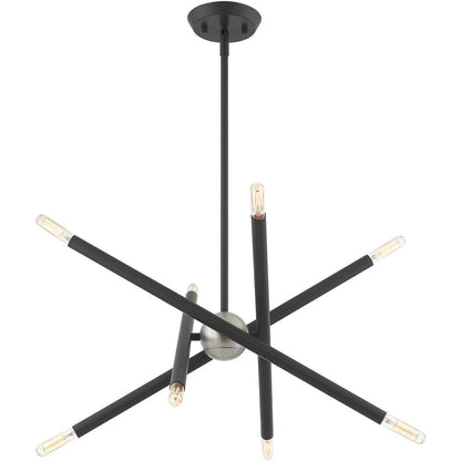 Gray Eight Light Metal Dimmable Chandelier With Shades HomeRoots