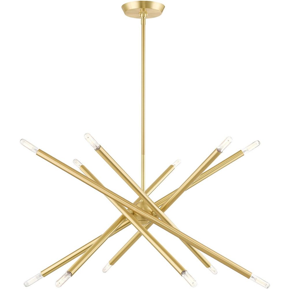 Brass Six Light Metal Dimmable Chandelier With Shades HomeRoots