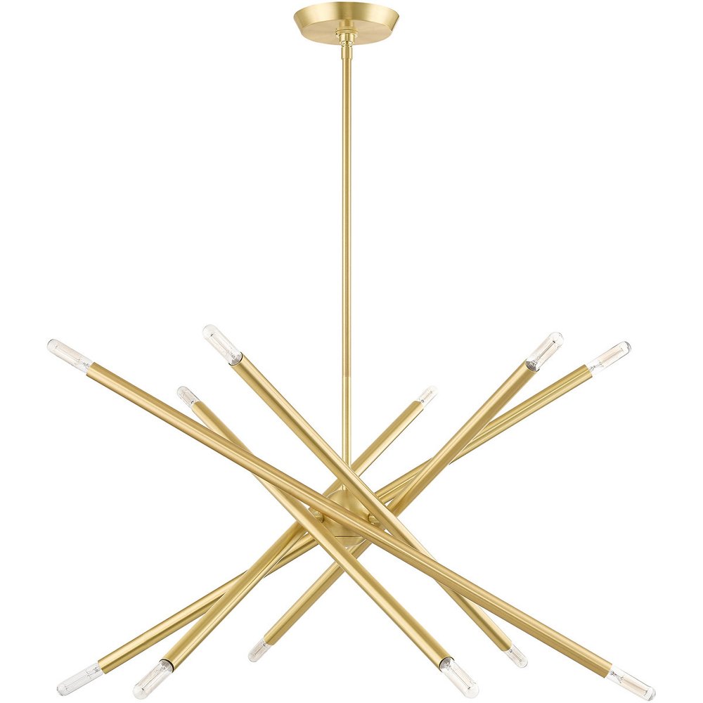 Brass Six Light Metal Dimmable Chandelier With Shades HomeRoots