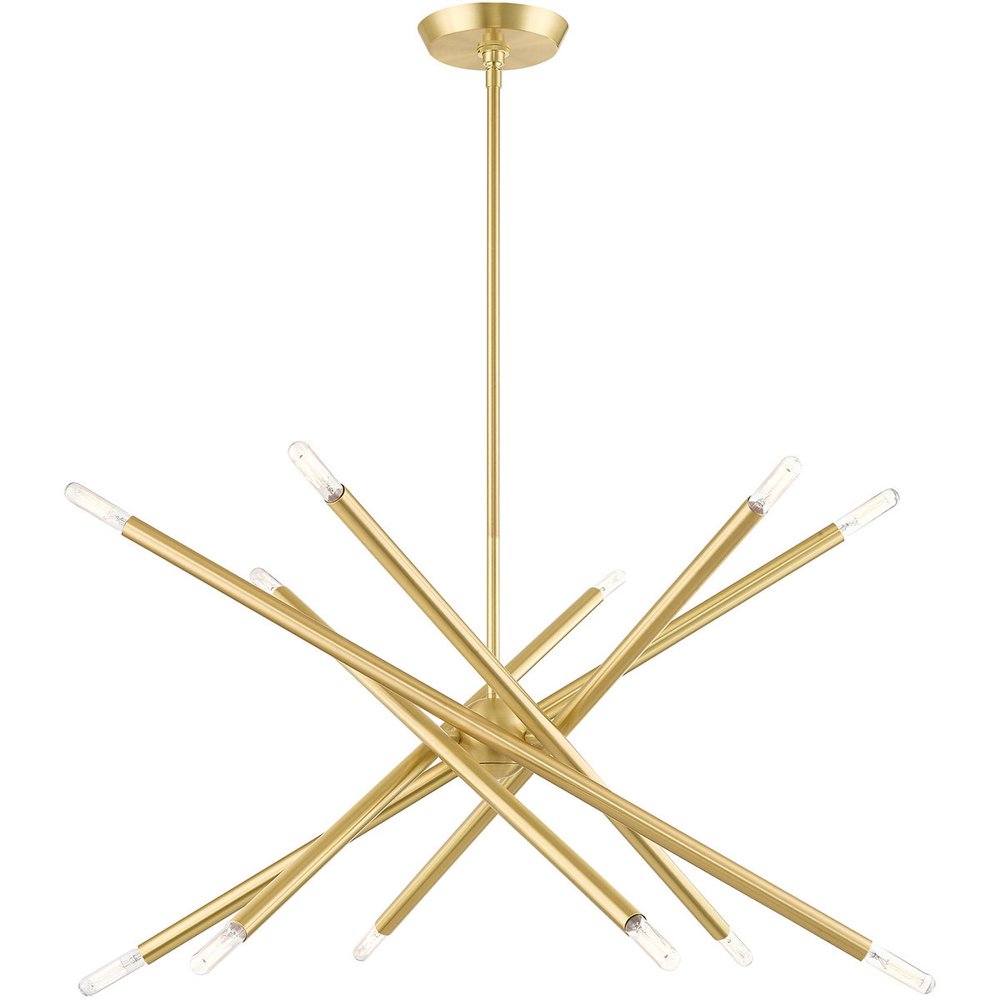 Brass Six Light Metal Dimmable Chandelier With Shades HomeRoots