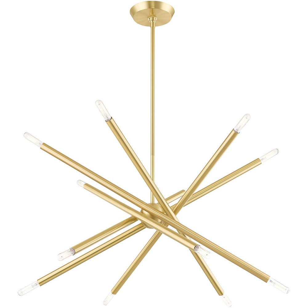 Brass Six Light Metal Dimmable Chandelier With Shades HomeRoots