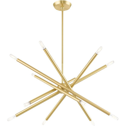 Brass Six Light Metal Dimmable Chandelier With Shades HomeRoots