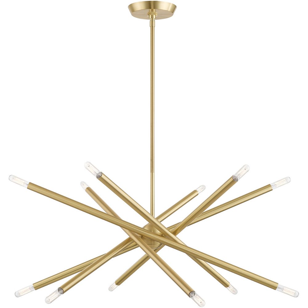 Brass Six Light Metal Dimmable Chandelier With Shades HomeRoots