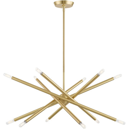 Brass Six Light Metal Dimmable Chandelier With Shades HomeRoots