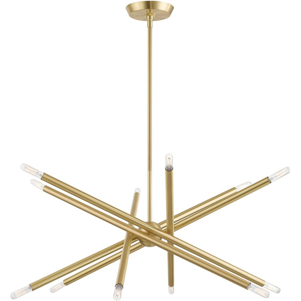 Brass Six Light Metal Dimmable Chandelier With Shades HomeRoots