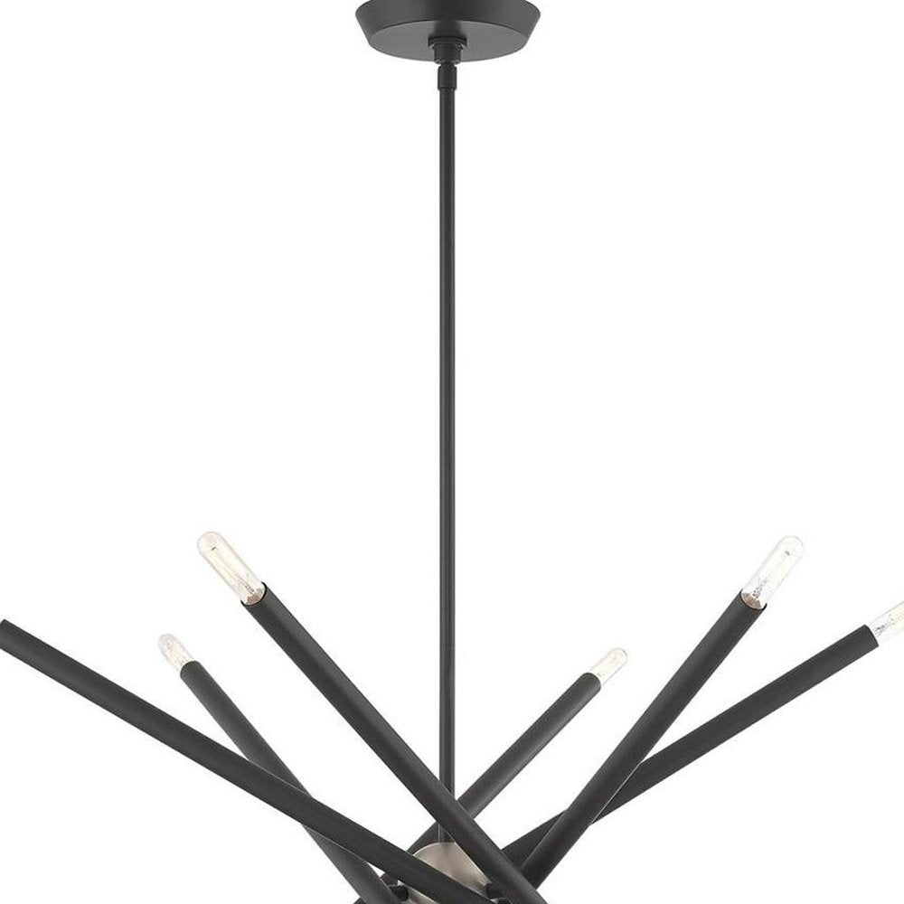 Gray Six Light Metal Dimmable Chandelier With Shades HomeRoots