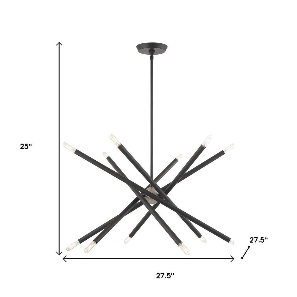 Gray Six Light Metal Dimmable Chandelier With Shades HomeRoots