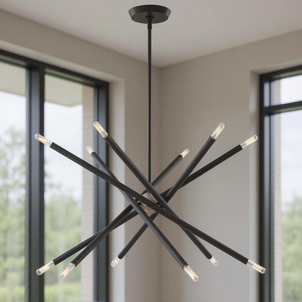 Gray Six Light Metal Dimmable Chandelier With Shades HomeRoots