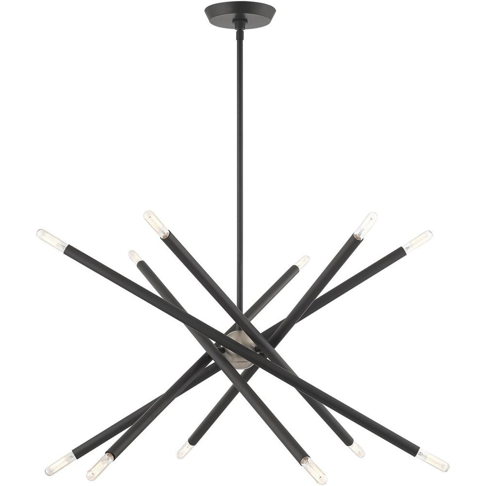 Gray Six Light Metal Dimmable Chandelier With Shades HomeRoots